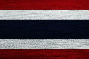 Flag of the Kingdom of Thailand on a textured background. Concept collage. photo
