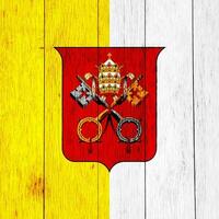 Flag and coat of arms Vatican City State on a textured background. Concept collage. photo