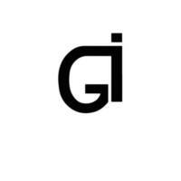GI Alphabet letters Initials Monogram logo, G and I Vector