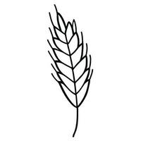 trigo planta negro y blanco icono vector