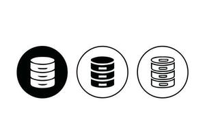 Database icon in circle . Vector illustration