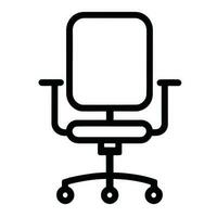 línea oficina silla icono, mueble y oficina, Sillón firmar, vector gráficos, línea modelo en blanco antecedentes
