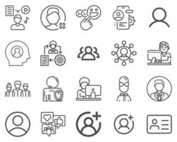 Simple Set of User Related Vector Line Icons. Contains such Icons as  Search, Profile, Cart, Email and more. Editable Stroke. 48x48 Pixel Perfect.