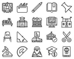 Simple Set of School Related Vector Line Icons. Contains such Icons as Student, Education,  University and more. Editable Stroke.