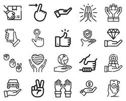 Simple Set of Hand Gestures Related Vector Line Icons. Contains such Icons as Gesticulate, Sign, Gesture and more. Editable Stroke. 48x48 Pixel Perfect.