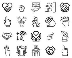 Simple Set of Hand Gestures Related Vector Line Icons. Contains such Icons as Gesticulate, Sign, Gesture and more. Editable Stroke. 48x48 Pixel Perfect.