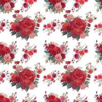 Roses floral seamless pattern vector