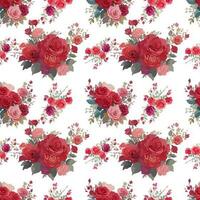 Roses floral seamless pattern vector