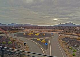 l calm summer cloudy landscape from the Spanish Canary Island Lanzarote photo