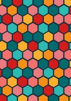 Color ful hexagonal or honey comb. Geometric abstract backgrounds are used for making backdrop, destroying fabrics or decorating walls, billboards and banner. vector
