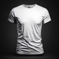 White Cotton T shirt Mockup, T-shirt Mockup. photo