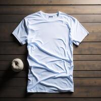 White Cotton T shirt Mockup, T-shirt Mockup. photo