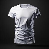 White Cotton T shirt Mockup, T-shirt Mockup. photo