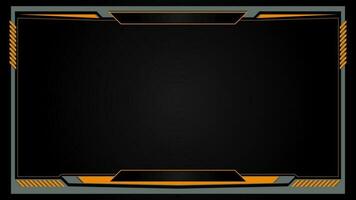 Game live stream interface overlay frames for gamer broadcast. Online streaming banners and menu bars isolated on background. vector