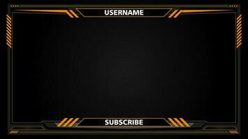 Game live stream interface overlay frames for gamer broadcast. Online streaming banners and menu bars isolated on background. vector