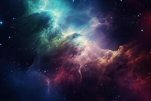 Planets and galaxy, science fiction wallpaper. Beauty in the universe. Colorful nebula in deep space with stars, photo