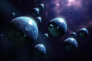 Planets and galaxy, science fiction wallpaper. Beauty of deep space. Deep space stars, photo