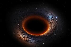 Solar eclipse in space. Elements of this image furnished by NASA. A monster black hole glowing in deep space, photo