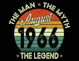 el hombre el mito agosto el leyenda- padres día camiseta diseño. vector