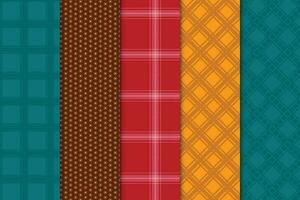 Creative seamless pattern decoration in gingham style. Abstract geometric pattern design on blue, red, and yellow backgrounds.  Modern geometric pattern for wallpapers, book covers, or wrapping papers vector