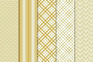 Golden geometric pattern for wallpapers, book covers, or wrapping papers. Creative seamless pattern decoration in abstract style. Modern geometric pattern design on white backgrounds. vector