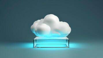 Cloud storage for downloading. digital service or application with data transmission. Network computing technologies. Futuristic Server. Digital space. Data storage, illustration photo