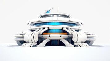 3D futuristic sci-fi white city architecture with organic skyscrapers, for science fiction or fantasy backgrounds, Abstract building, illustration photo