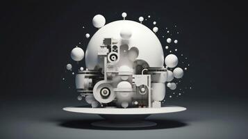 Cloud storage for downloading. digital service or application with data transmission. Network computing technologies. Futuristic Server. Digital space. Data storage, illustration photo