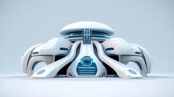 3D futuristic sci-fi white blue city architecture with organic skyscrapers, for science fiction or fantasy backgrounds, Abstract building, illustration photo