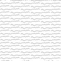 Seamless pattern with black hand drawn doodle wavy lines on white background. Abstract grunge texture. Vector illustration