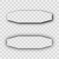 Dark transparent realistic shadow. Set of two horizontal shadows vector