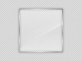 Glass plate in square frame vector