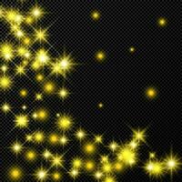 Gold backdrop with stars and dust sparkles vector