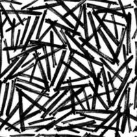 Seamless pattern with black pencil brushstrokes in abstract shapes on white background. Vector illustration