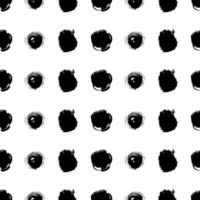 Seamless pattern with black sketch hand drawn pencil scribble circles shape on white background. Abstract grunge texture. Vector illustration