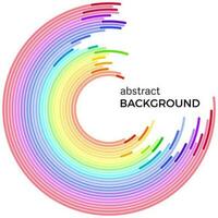 Abstract background with bright rainbow colorful lines. Colored circles with place for your text on a white background. vector