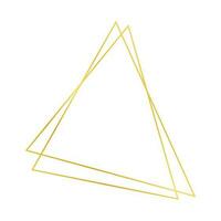 Gold geometric polygonal frame with shining effects isolated on white background. Empty glowing art deco backdrop. Vector illustration.