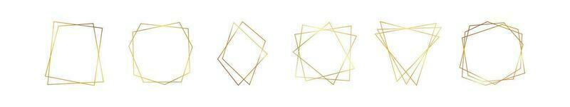 Gold geometric polygonal frame vector