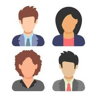 Set of four men and women icons. People icon in flat style. Vector illustration