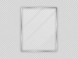 Glass plate in vertical frame isolated on background. Vector illustration.