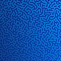 Blue Turing reaction gradient background. Abstract diffusion pattern with chaotic shapes. Vector illustration.