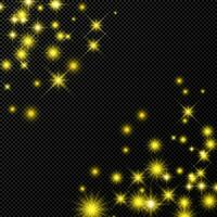 oro fondo con estrellas y polvo destellos vector