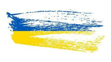 Ukrainian national flag in grunge style vector