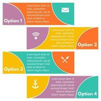 Four elements of infographic design with icons. Step by step infographic design template. Vector illustration