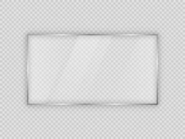 Glass plate in rectangular frame vector