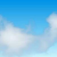 Natural background with cloud on blue sky. Realistic cloud on blue backdrop. Vector illustration