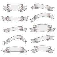 Set of ten ribbons and banners for web design. Great design element isolated on white background. Vector illustration.