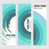 Set of abstract vertical header banners with curved lines and place for text. Colorful backgrounds for web design. Vector illustration