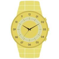 clásico diseño mecánico reloj de pulsera aislado en blanco antecedentes. reloj cara con hora, minuto y segundo manos. vector ilustración.