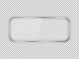Glass plate in rounded rectangular frame vector